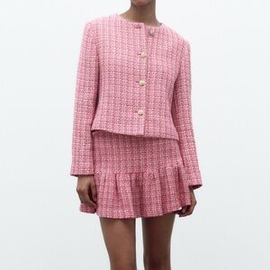ZARA pink tweed set